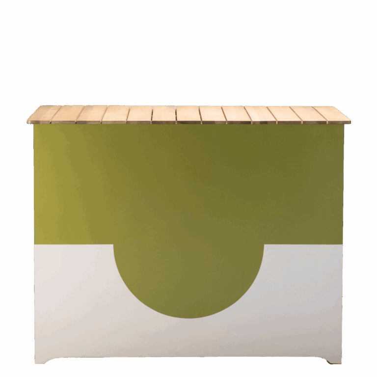 Wood Slat Bar - Green/Cream