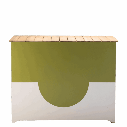 Wood Slat Bar - Green/Cream