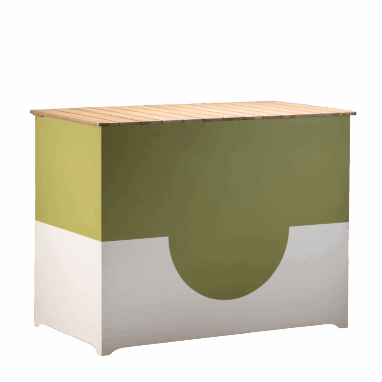 Wood Slat Bar - Green/Cream