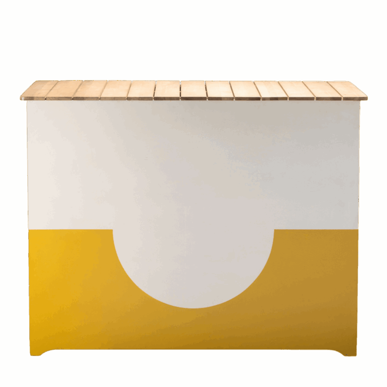 Wood Slat Bar - Cream/Mustard