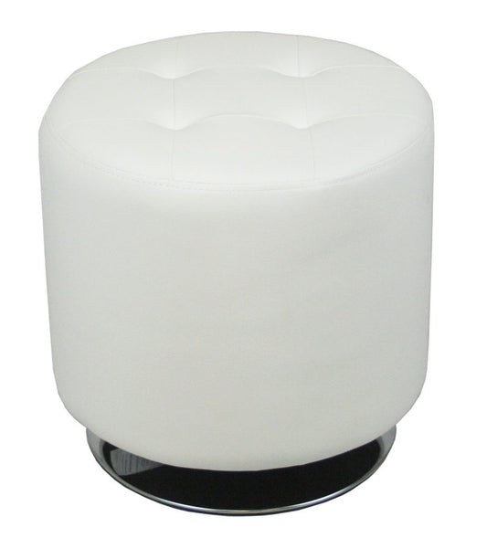 Round Swivel Ottoman - White