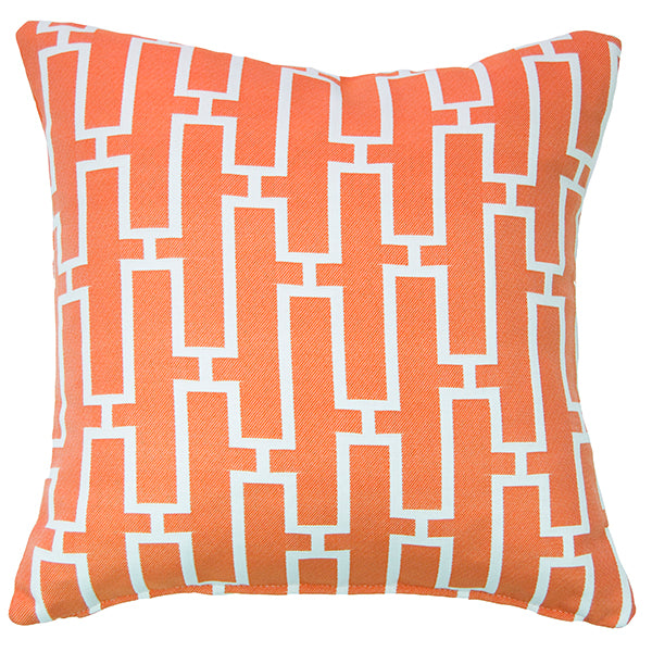 Lady Tangerine Geometric Pillow