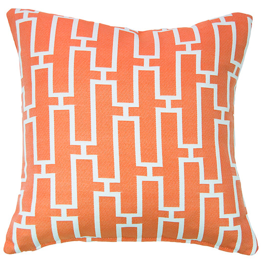 Lady Tangerine Geometric Pillow