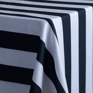 Satin Lamour Black & White Stripe Linen
