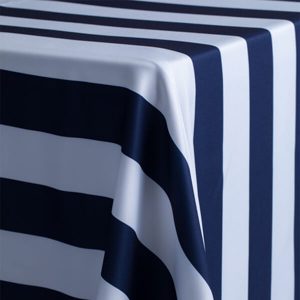 Satin Lamour Navy & White Linen
