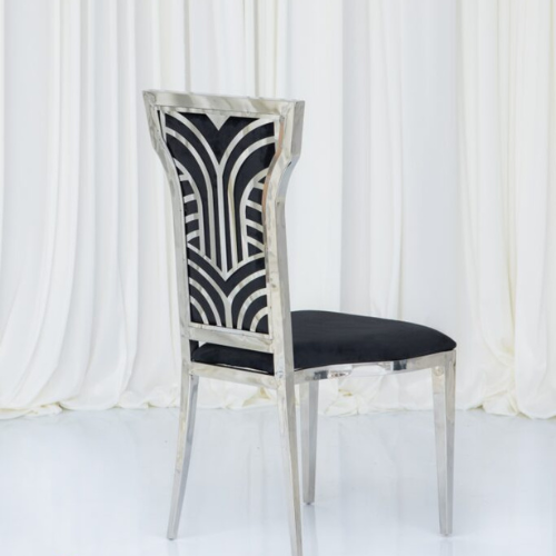 Legacy Silver Chair Black Velvet