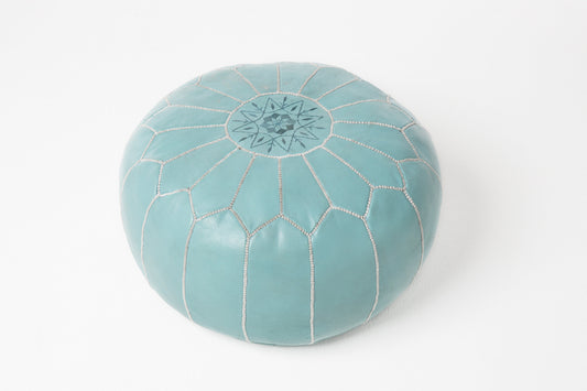 Bubblegum Blue Moroccan Pouf