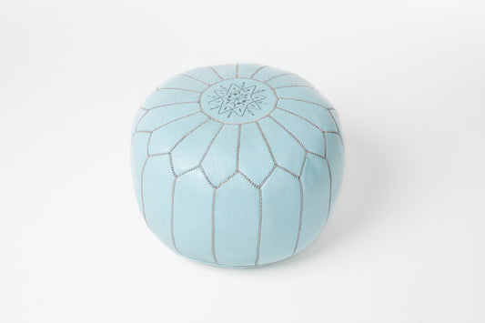 Light Blue Moroccan Pouf