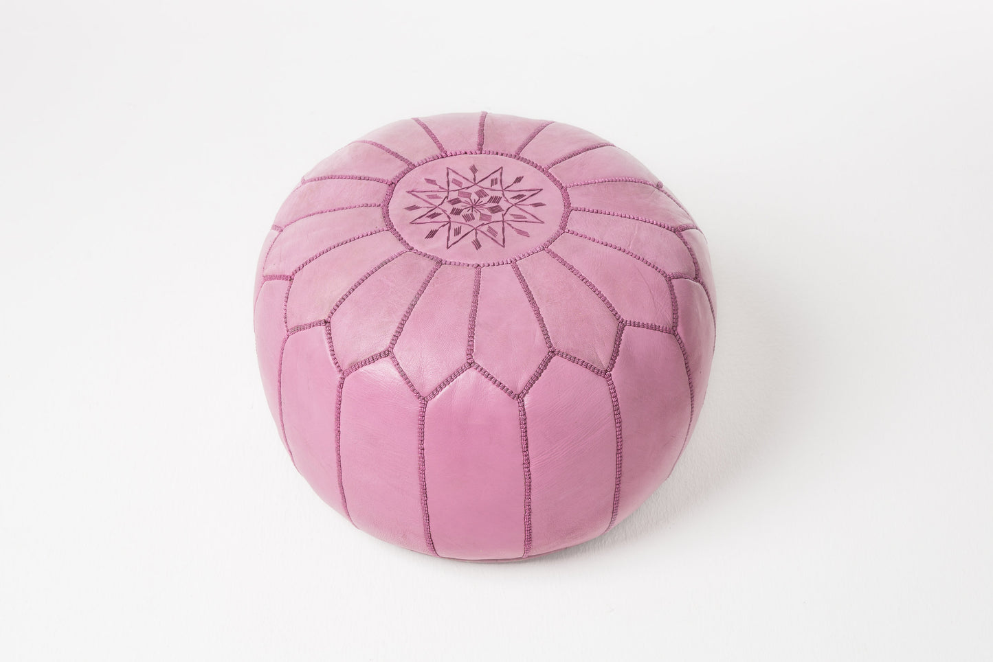 Magenta Moroccan Pouf (pink stitching)