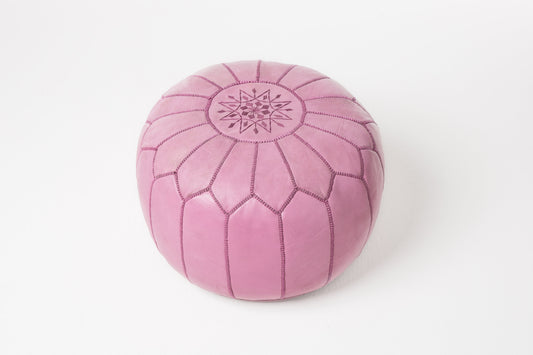Magenta Moroccan Pouf (pink stitching)