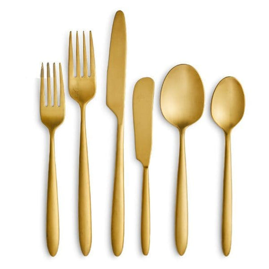 Muse Brushed Gold Flatware Collection