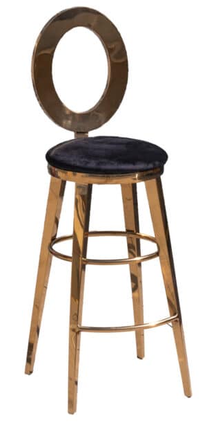 Gold Oracle Barstool Black Velvet