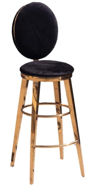 Gold Oracle Barstool Black Velvet Full