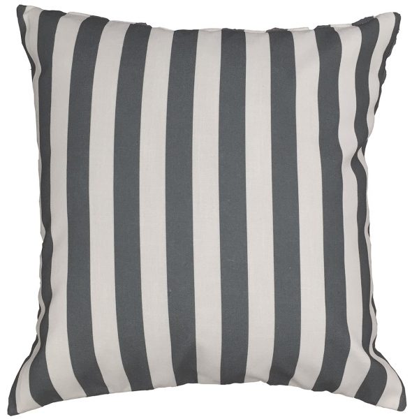Palm Beach Striped Pillow – Charcoal Grey