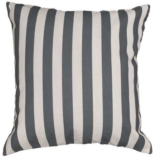 Palm Beach Striped Pillow – Charcoal Grey