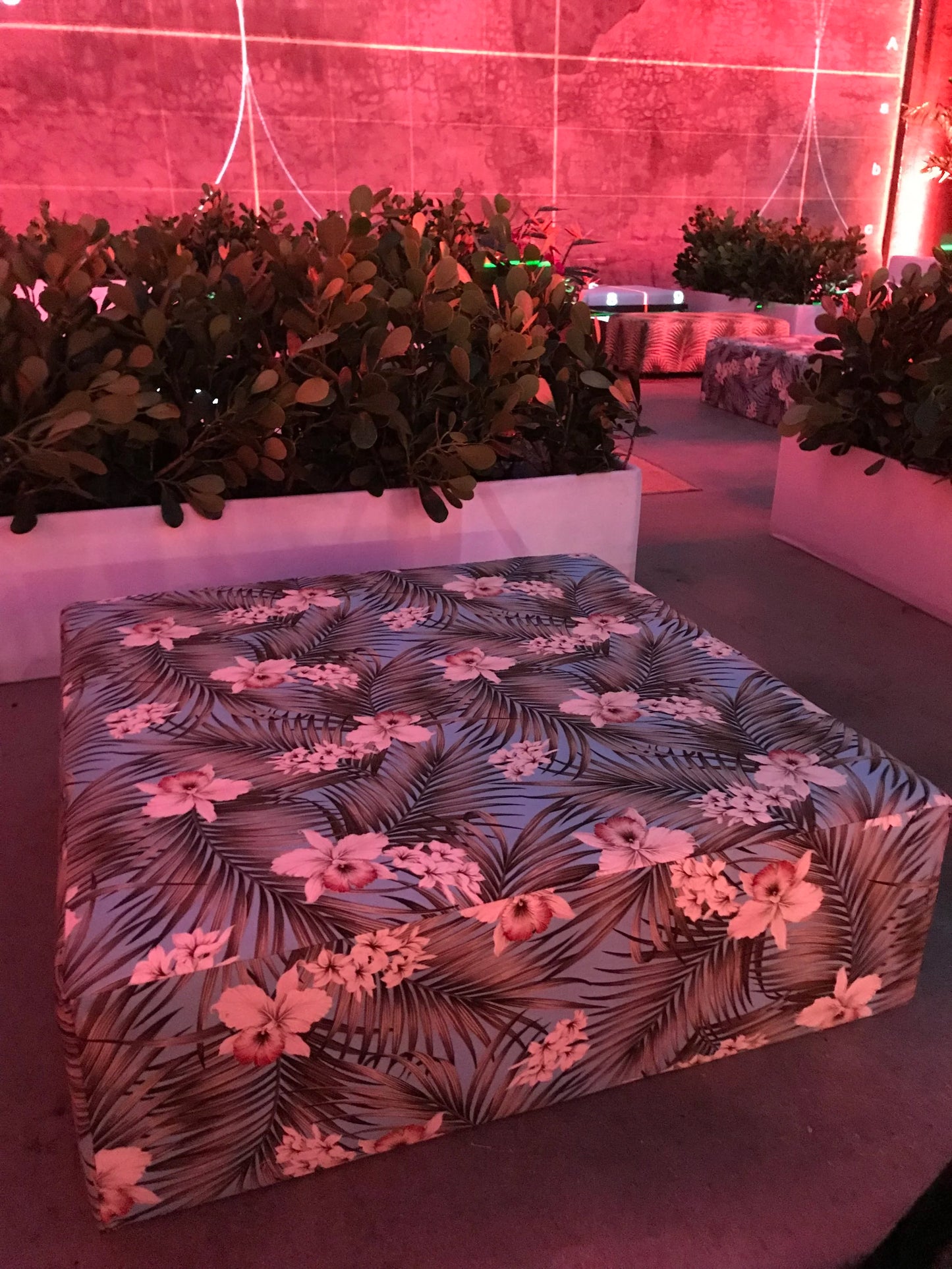 Big Square Ottoman - Tropical Slate