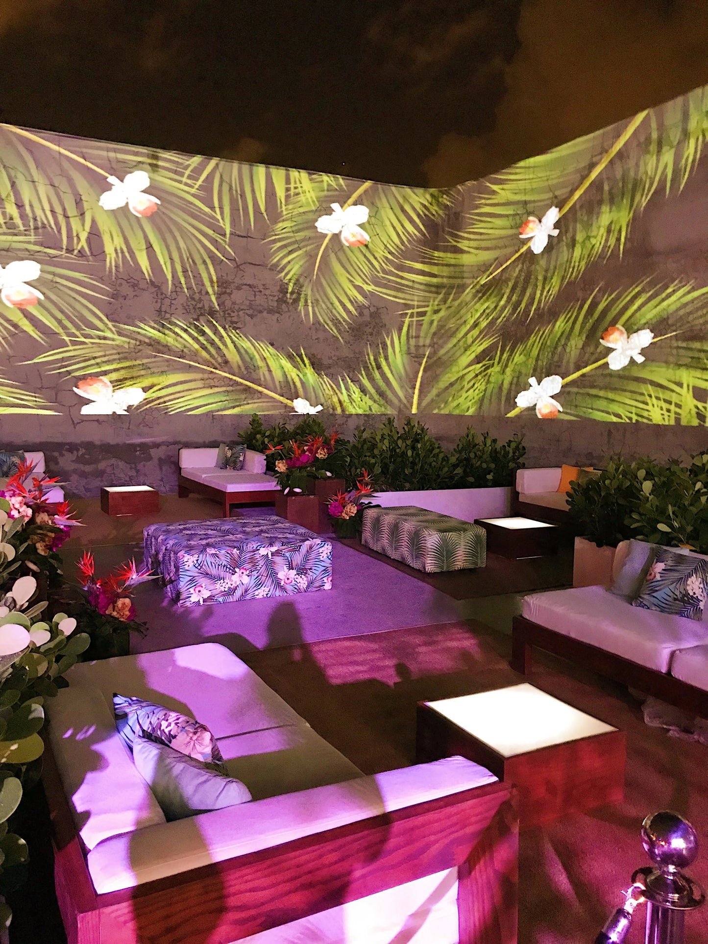 Big Square Ottoman - Tropical Slate