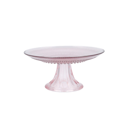 Caladito Pink Mini Glass Cake Stand 8.5 in.