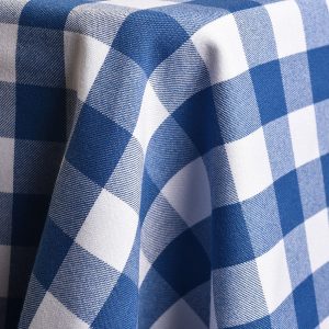 Polyester Blue & White Check Linen