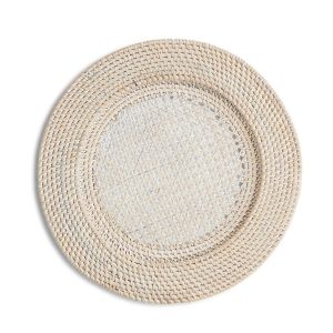 Whitewash Rattan Charger