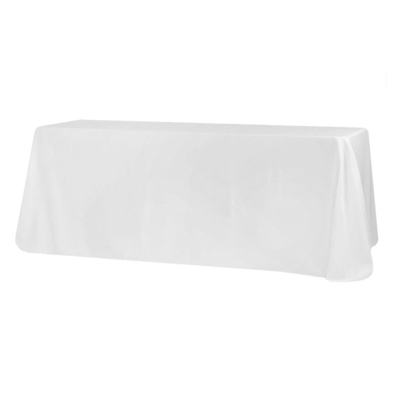 White Tablecloth 156″ X 90″ (Drape 8ft table)