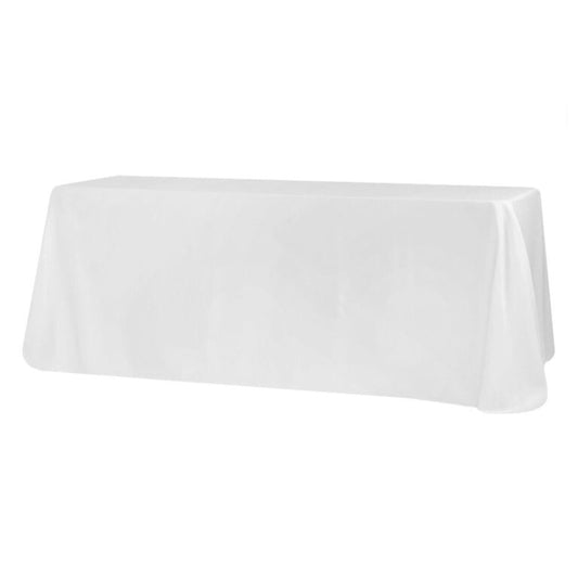 White Tablecloth 156″ X 90″ (Drape 8ft table)