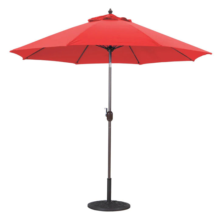 Red – 9 ft. Aluminum Tilt Umbrella with Base