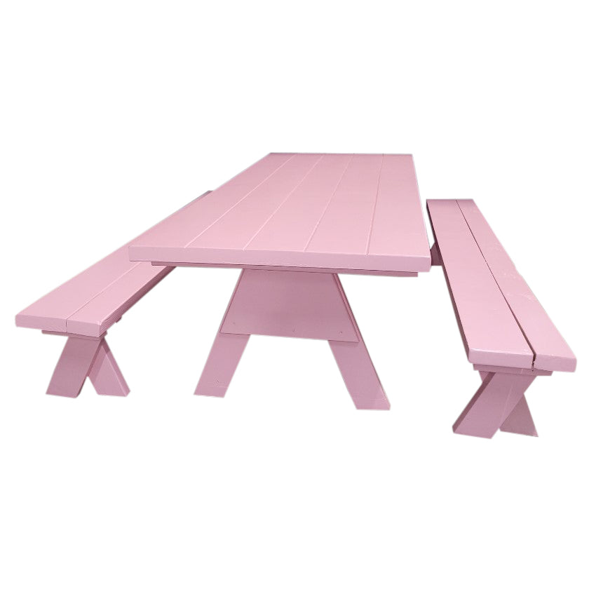 Children’s 6 ft. Pastel Pink Picnic Table Set