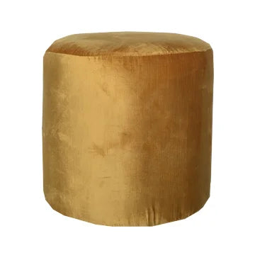 Small Round Ottoman - Gold Velvet