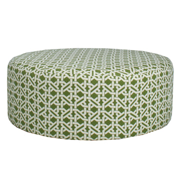 4' Round Ottoman - Tangled Green