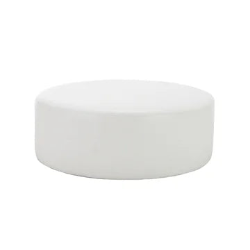 4' Round Ottoman - White