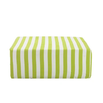 Big Square Ottoman - Green Stripes