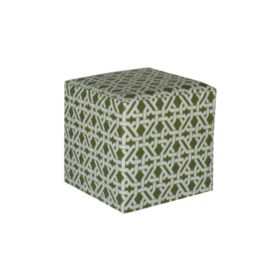 Cube Ottoman - Tangled Green