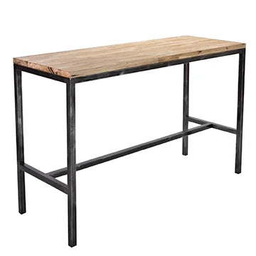 Industrial Counter Table - Oak Top