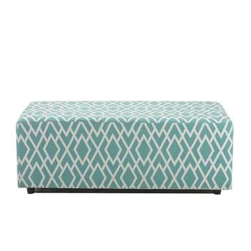 Rectangle Ottoman - Aqua Diamond