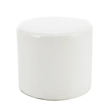 Small Round Ottoman - White