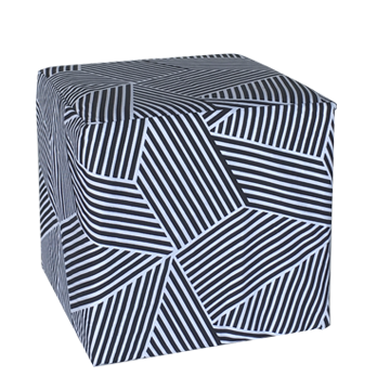 Cube Ottoman - Graphic Stripes
