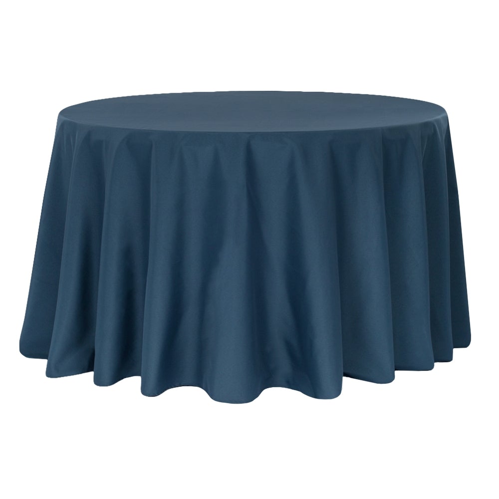 Navy Blue Round Tablecloth 120″