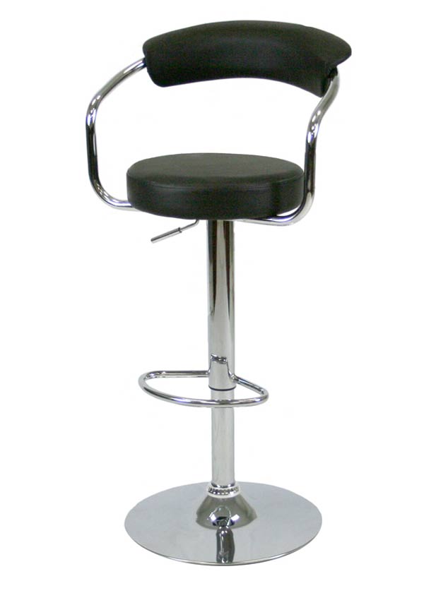Euro Adjustable Bar Stool - Black