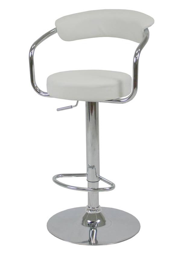 Euro Adjustable Bar Stool - White