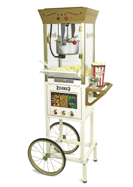 White Retro Popcorn Machine