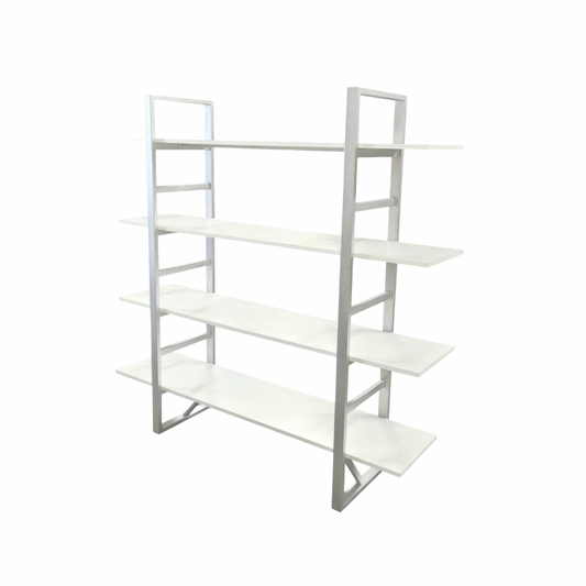 Edison Back Bar Silver – White Shelves