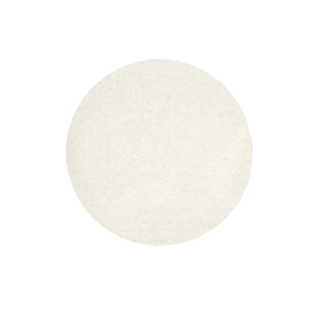 Round Shag Rug - White