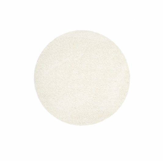Round Shag Rug - White