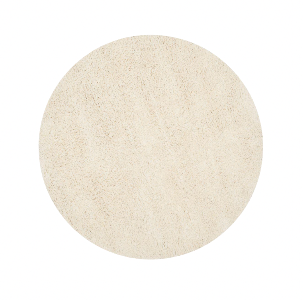 Round Shag Rug - Honey White