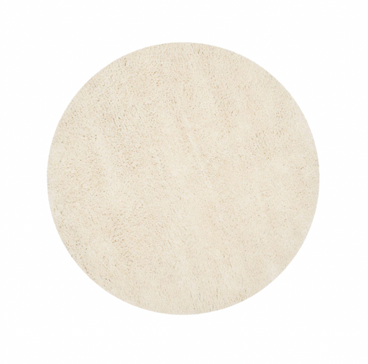 Round Shag Rug - Honey White