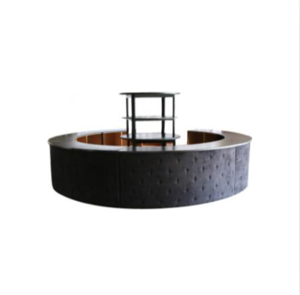 Onyx Tufted 16′ Bar – Black Suede