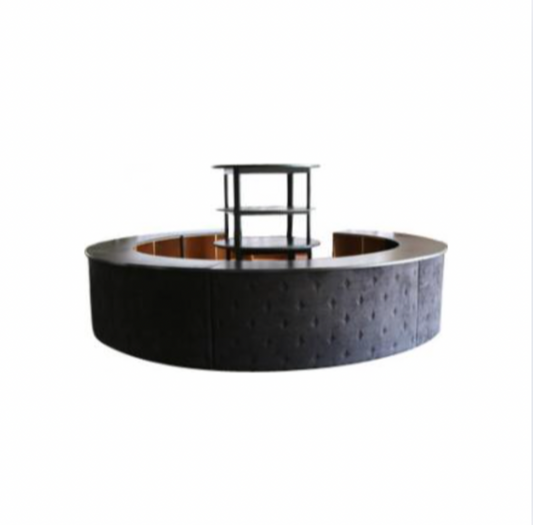 Onyx Tufted 16′ Bar – Black Suede