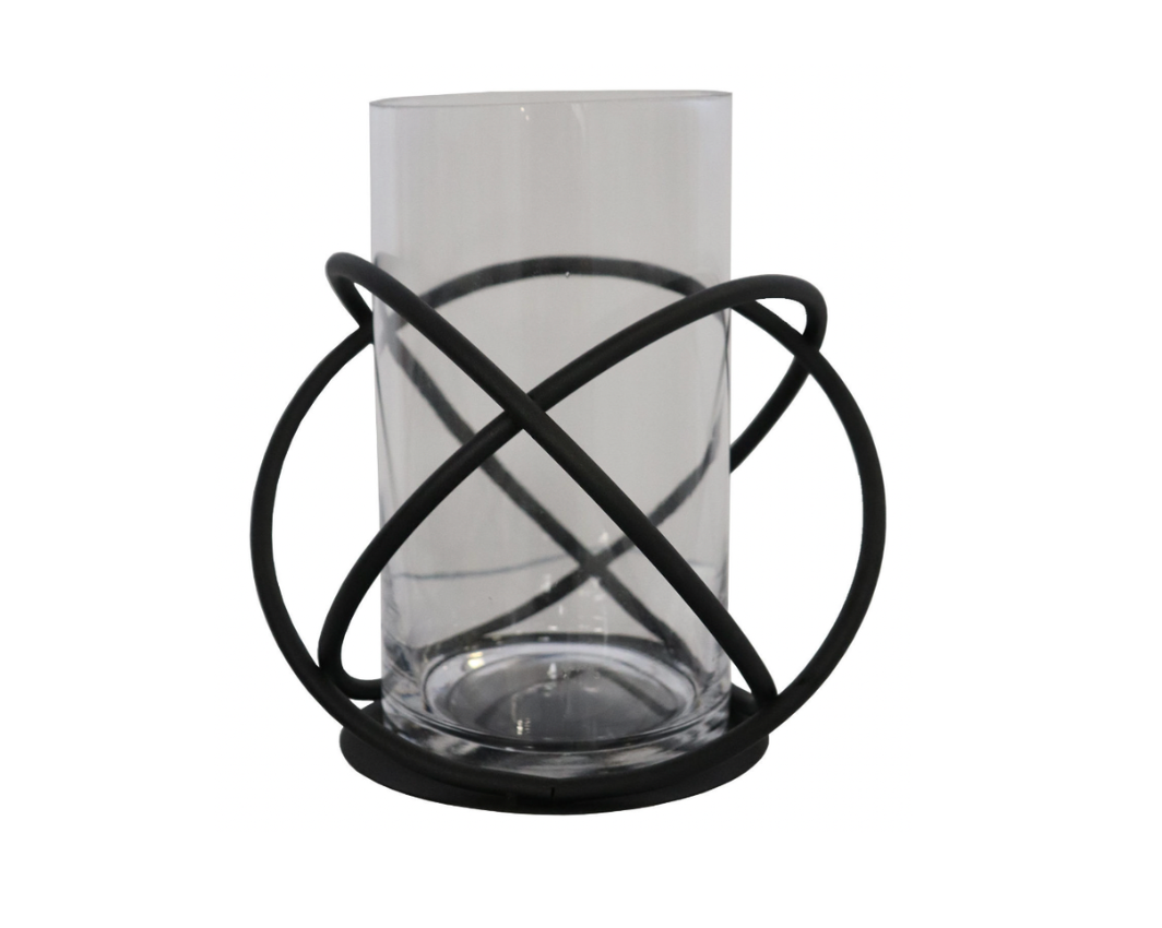 Wrought Iron Geometric Hurricane Vase