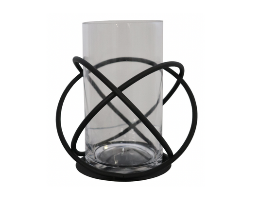 Wrought Iron Geometric Hurricane Vase